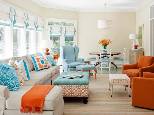 10 idee per un soggiorno color arancione