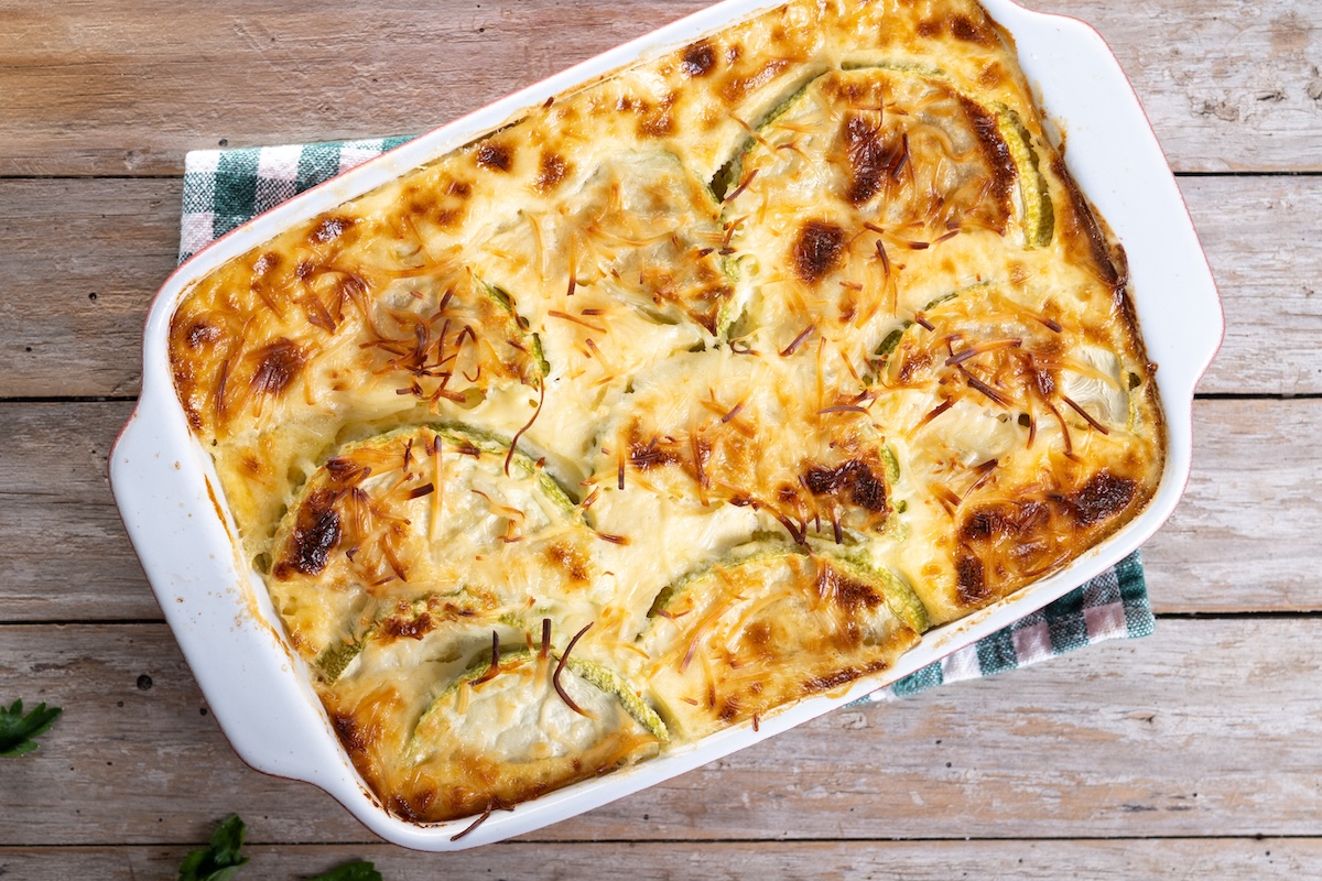 Lasagna bianca con zucchine e funghi