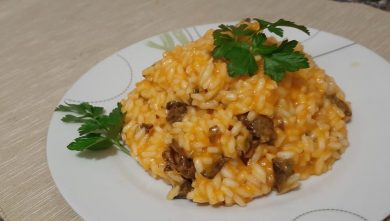 Risotto con zucca e funghi
