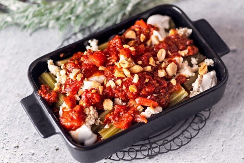 A,Dish,Of,Cardoon,Parmigiana,,Vegan