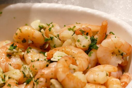 Scampi crudi con asparagi