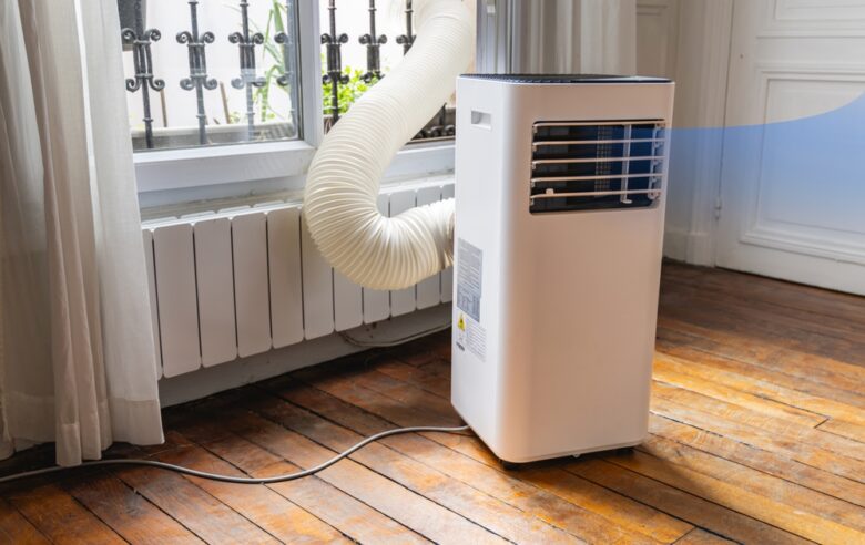An,Air,Conditioner,Running,In,An,Apartment,During,The,Summer.