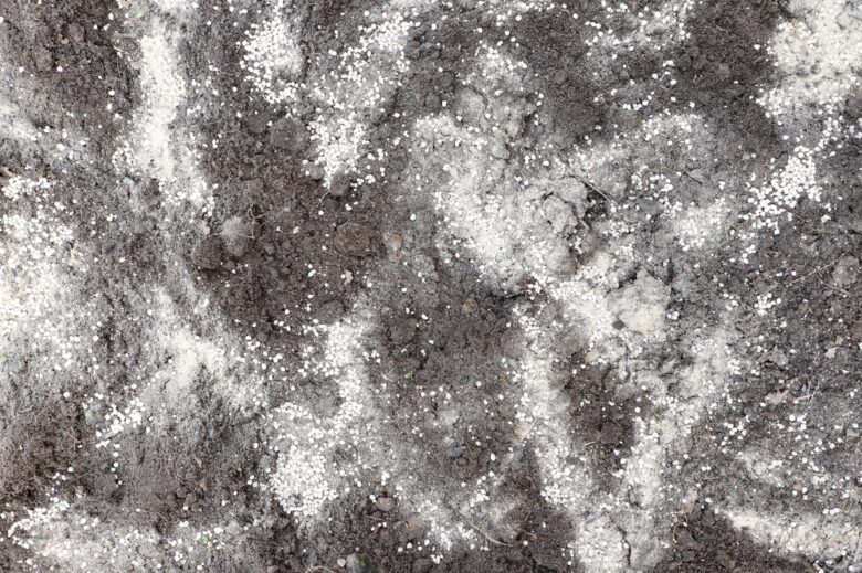 Adding,Dolomite,Flour,To,The,Soil.
