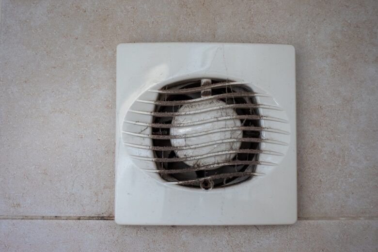 Very,Dirty,Bathroom,Exhaust,Fan.,Filthy,Bathroom,Extractor,Fan.